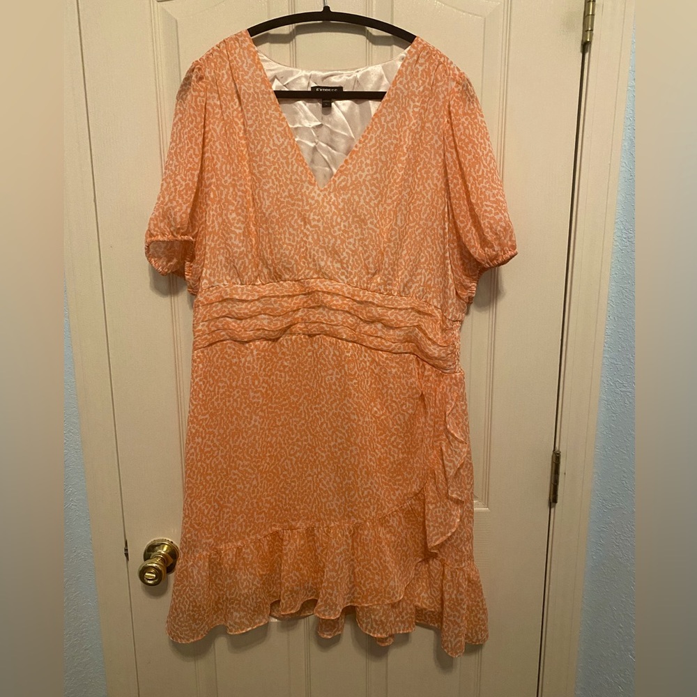 Express Peach Print Mini Dress